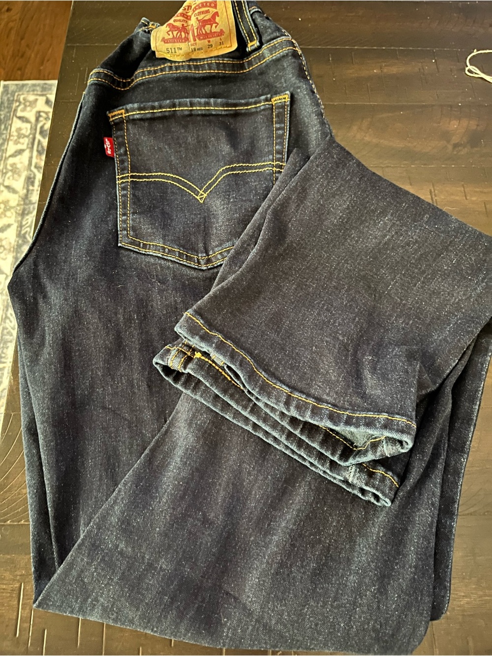 Levi's Boy’s 511 Dark Indigo Straight Leg Jeans 18 reg 29x31